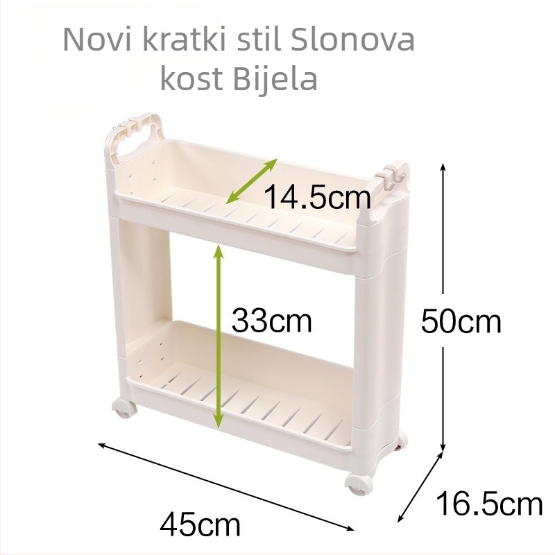 Dvostruki regał za pohranu u kuhinji, pogodan za frižider i kupaonu