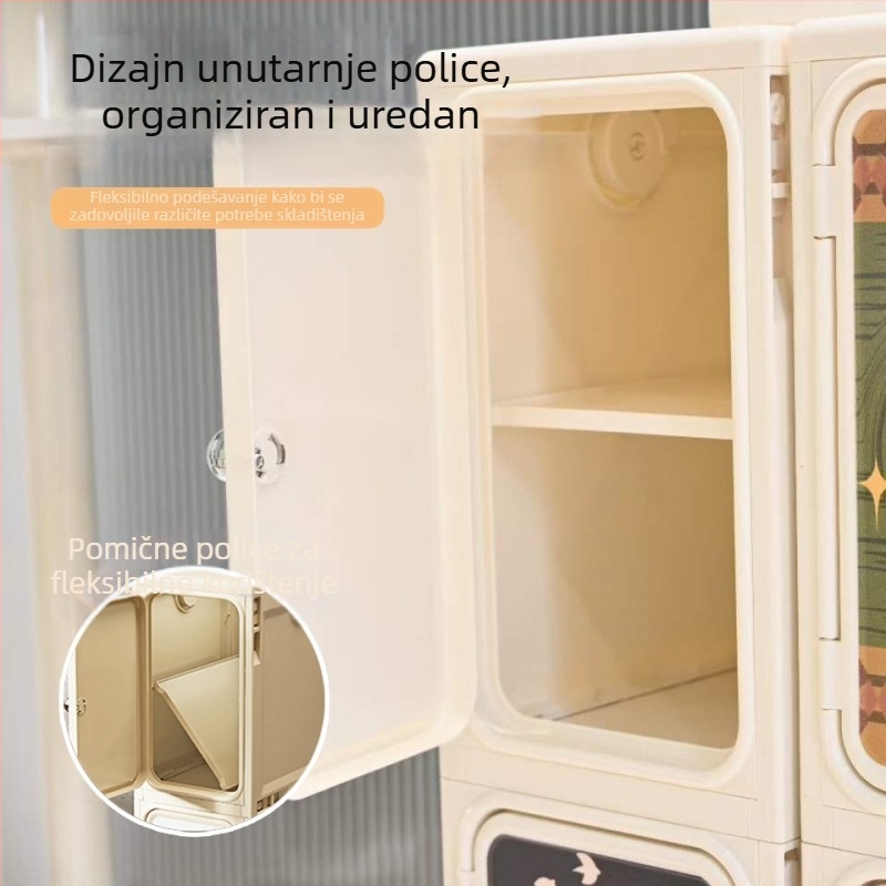 Prijenosni skladišni stalak za uske prostore u kupaonici i kuhinji, s kotačićima, crtani dizajn, višeslojni organizator za kućnu upotrebu
