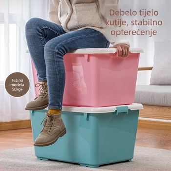 Camellia Velika plastična kutija za pohranu s poklopcem, 80 L, za odjeću i igračke