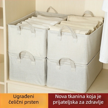 Koš za pohranu od slub pamuka, bez mirisa, velika kapaciteta, sklopivi metalni okvir za odjeću