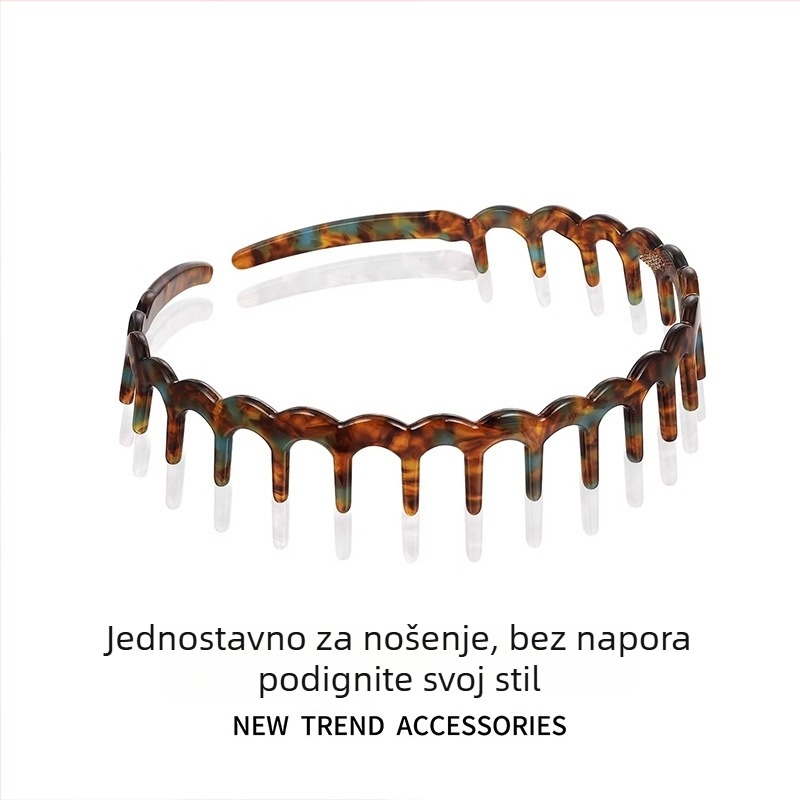 Ženska valovita traka za kosu od acetatnih vlakana, ručna izrada, s visokom krunom, protuklizna, dodatak za kosu.