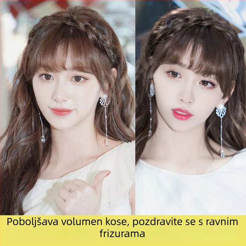 Ručna čelenka za kosu s pletenicom od riblje kosti, za žene