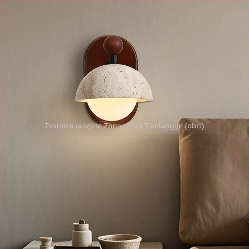 Retro zidna lampa s staklenim abažurem, vintage stil za spavaću sobu i dnevni boravak, kineski inspiriran dizajn, 2025 novi model