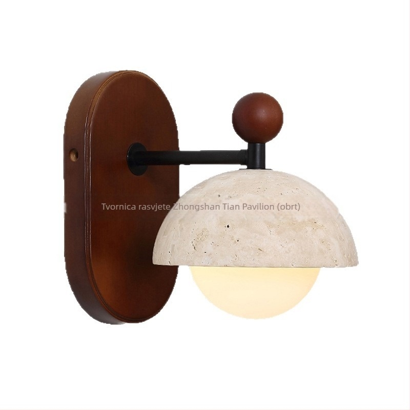 Retro zidna lampa s staklenim abažurem, vintage stil za spavaću sobu i dnevni boravak, kineski inspiriran dizajn, 2025 novi model
