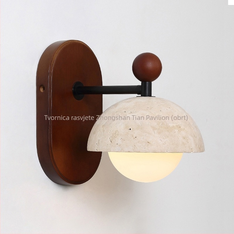 Retro zidna lampa s staklenim abažurem, vintage stil za spavaću sobu i dnevni boravak, kineski inspiriran dizajn, 2025 novi model