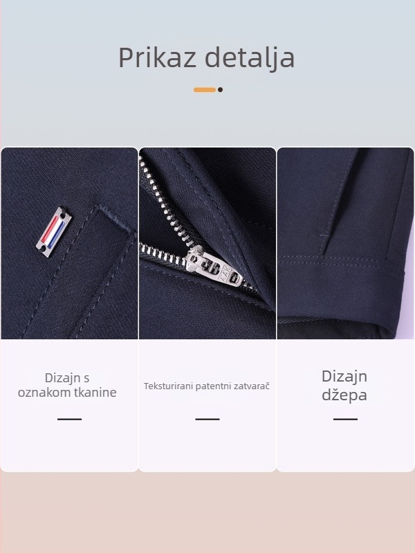 Muške hlače ravnog kroja za proljeće i jesen, poslovno casual stil, korejski stil s glatkim padom