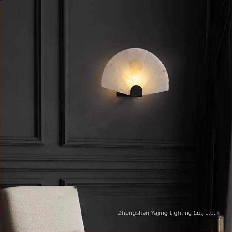 Stenska lampa od prirodnog mramora, potpuno bakrena, u stilu Novokineskog, za dnevni boravak, spavaću sobu, radni prostor, prijemnu i čajanu.