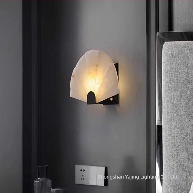 Stenska lampa od prirodnog mramora, potpuno bakrena, u stilu Novokineskog, za dnevni boravak, spavaću sobu, radni prostor, prijemnu i čajanu.