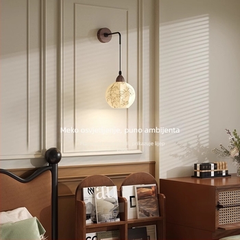Stenska lampa u francuskom stilu za spavaću sobu i čitanje uz krevet, zaštita očiju, retro kineski stil za pozadinsku zidnu površinu dnevnog boravka i stubište.