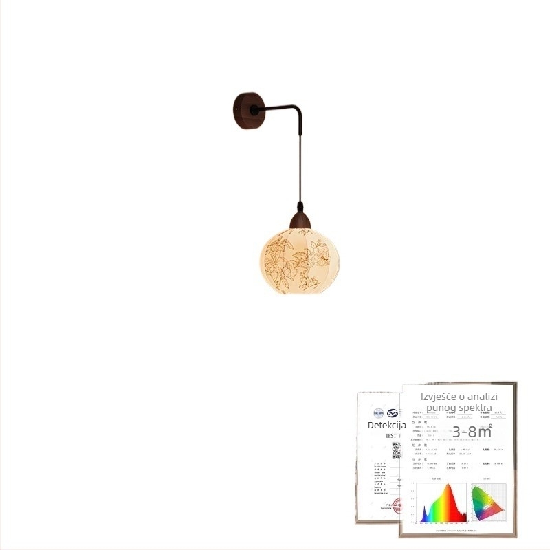 Stenska lampa u francuskom stilu za spavaću sobu i čitanje uz krevet, zaštita očiju, retro kineski stil za pozadinsku zidnu površinu dnevnog boravka i stubište.
