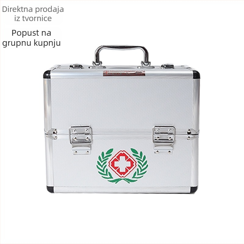 Medicinski kovčeg od aluminijske legure, višeslojni dvostruko otvaranje, prijenosna kutija prve pomoći