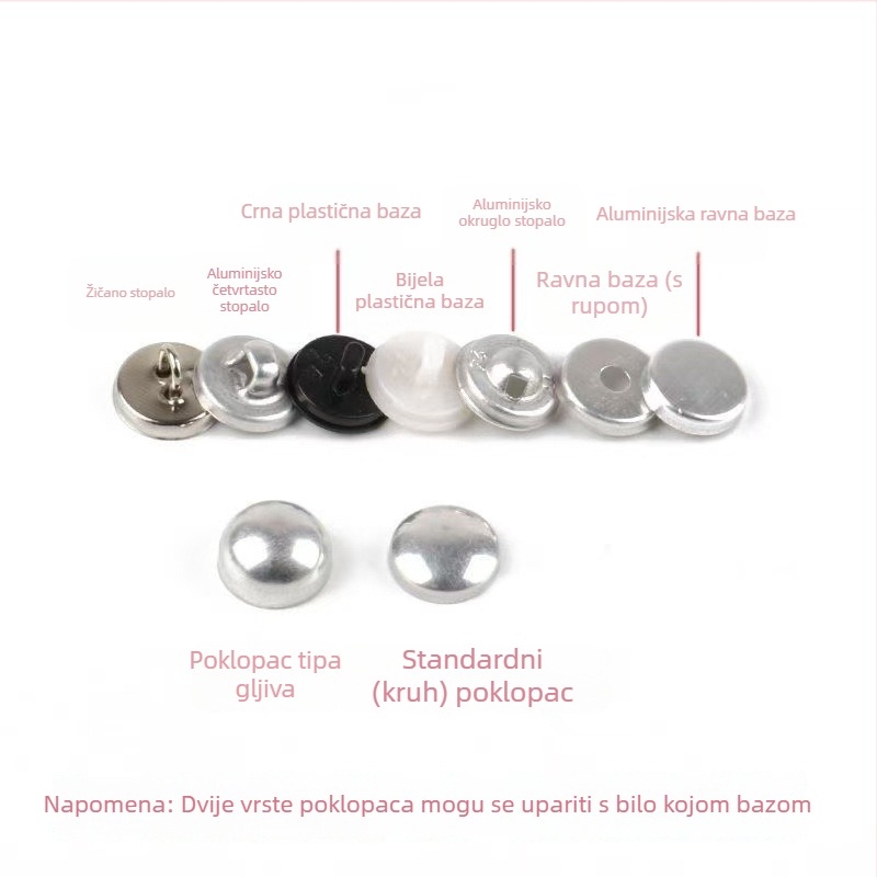 Aluminijski prekrivni gumbi za DIY – dodaci za kosu, torbe i odjeću