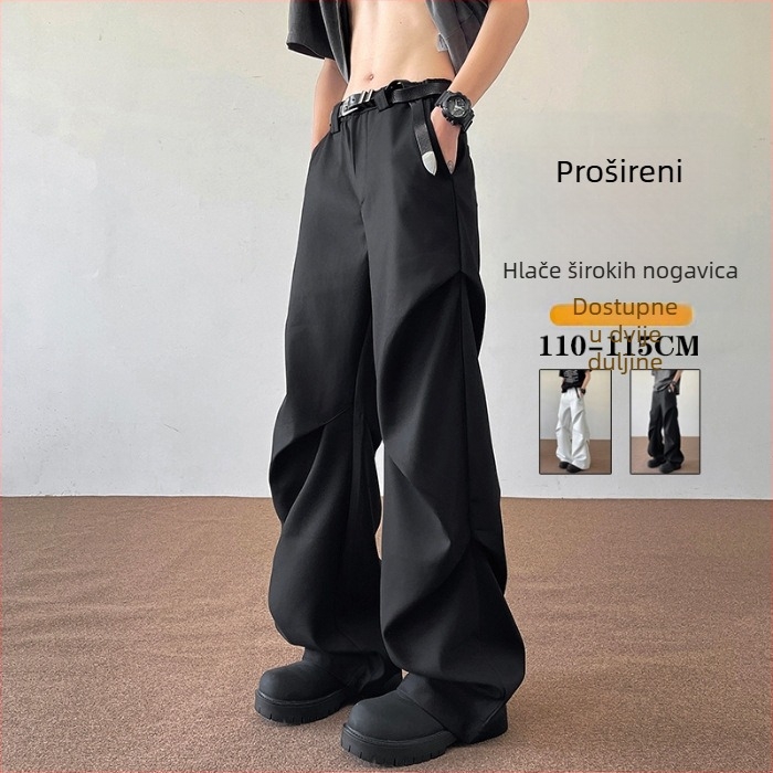 Muške dugačke hlače za visoke muškarce, 190 cm, blago prošireni kroj, padajući dojam, otporne na nabor, udobne, univerzalne, novi model