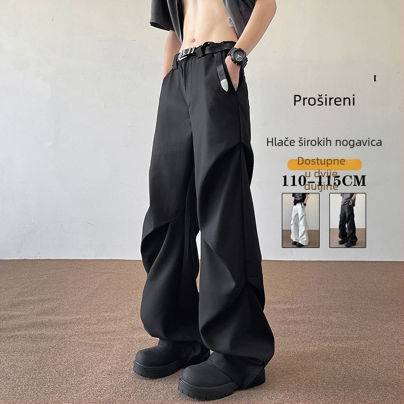 Muške dugačke hlače za visoke muškarce, 190 cm, blago prošireni kroj, padajući dojam, otporne na nabor, udobne, univerzalne, novi model
