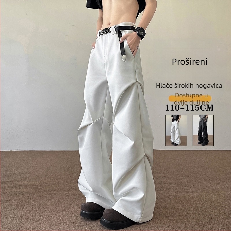 Muške dugačke hlače za visoke muškarce, 190 cm, blago prošireni kroj, padajući dojam, otporne na nabor, udobne, univerzalne, novi model