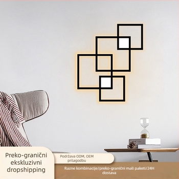 Minimalistička kvadratna LED zidna svjetiljka za hodnik i dnevni boravak, dekorativno ambijentalno osvjetljenje