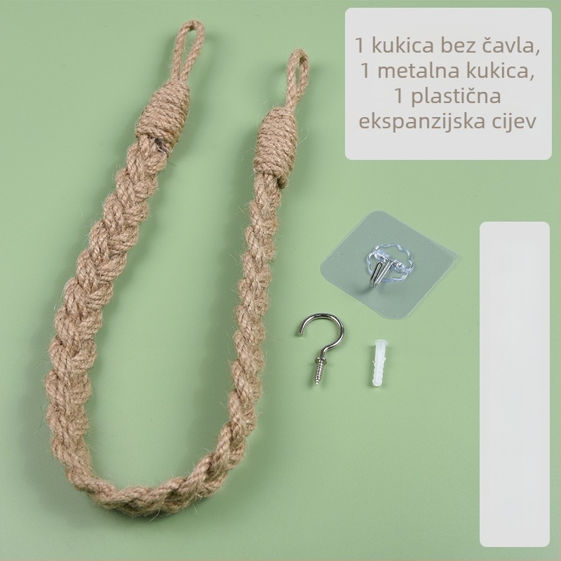 Ručne upleteni konopni kaiševi za zavjese, dekorativni dodaci za zavjese, suptilan kućni dekor