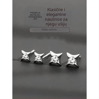 Muške naušne štipaljke od 925 srebra, minimalistički stil s zvjezdicom, mini naušnica za uho, prodaje se kao jedan komad