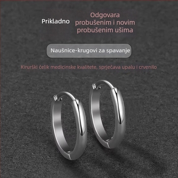 Muške naušnice od titan čelika, minimalistički geometrijski prstenovi i šiljci