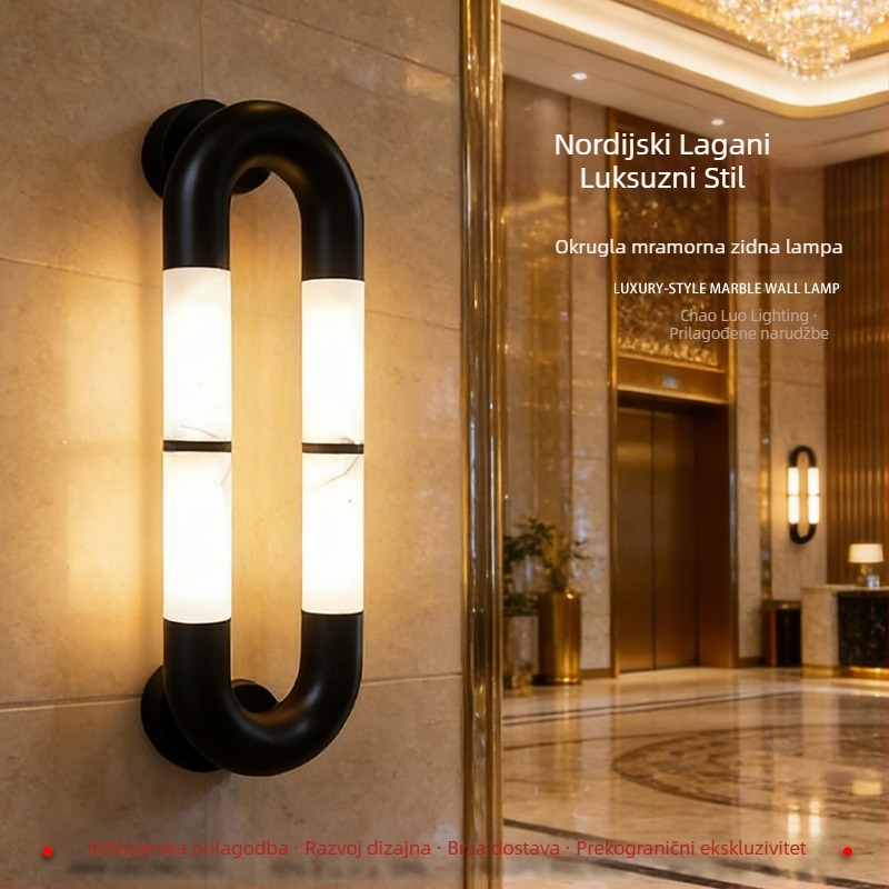 Zidna lampa od mramora s LED-om, u francuskom stilu, za hotelske hodnike, foyer i dnevni boravak