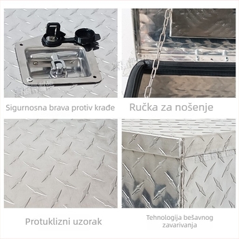 Aluminijska kutija za alat od aluminijske legure, kutija za pohranu za održavanje strojeva, kutija za pohranu za pickup