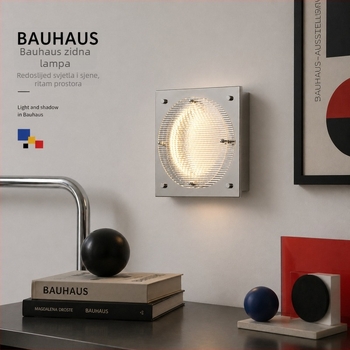 LED zidna svjetiljka Bauhaus stil za spavaću sobu, ambijentalno svjetlo uz krevet, dekorativna svjetiljka za ulaz ili hodnik, moderni minimalistički dizajn