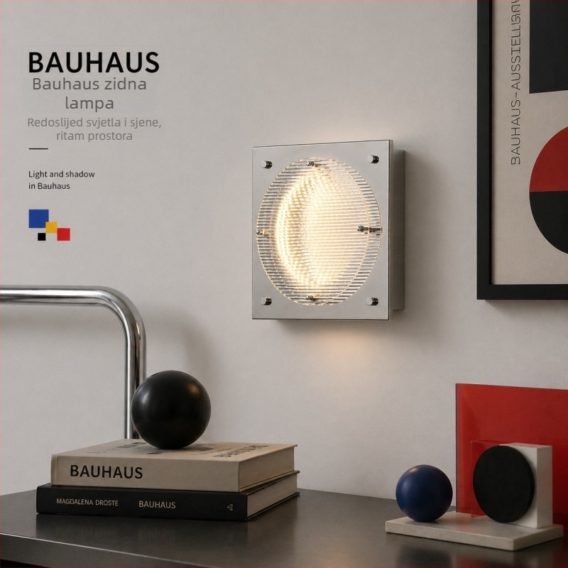 LED zidna svjetiljka Bauhaus stil za spavaću sobu, ambijentalno svjetlo uz krevet, dekorativna svjetiljka za ulaz ili hodnik, moderni minimalistički dizajn