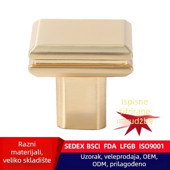 Moderna minimalistička mesingana ručka za vrata i ladice, francuski stil, zlatni završetak