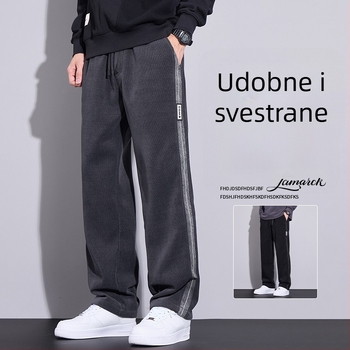 Muške fleksi hlače s širokim krojem, casual, jesen-zima 2024