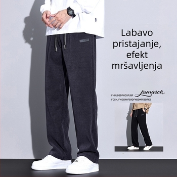 Muške fleksi hlače s širokim krojem, casual, jesen-zima 2024