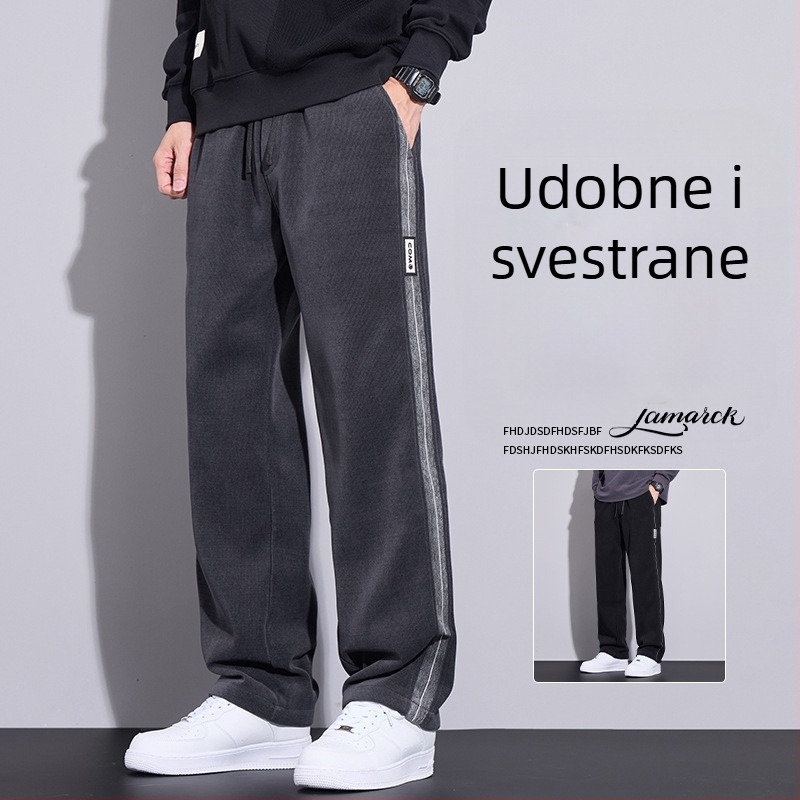 Muške fleksi hlače s širokim krojem, casual, jesen-zima 2024