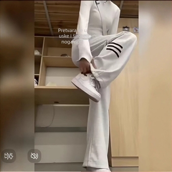 Sportske hlače s prugama za jesen/zimu, široke i udobne, ravni kroj, američki stil