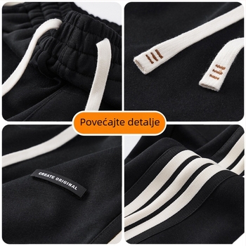 Muške sportske hlače ravnog kroja, jesen-zima, hip-hop stil, široke nogavice, opuštene sportske hlače