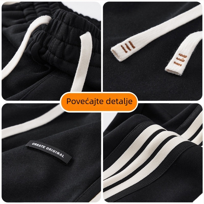 Muške sportske hlače ravnog kroja, jesen-zima, hip-hop stil, široke nogavice, opuštene sportske hlače