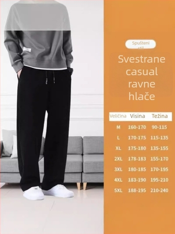 Muške corduroy hlače za jesen – široke nogavice, ravni kroj, casual sportske hlače
