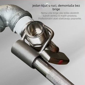 Nova kompaktna kutna ključa ventila za uske prostore – demontaža i montaža kupaonskog ventila – univerzalni ručni alat s četiri do šest točaka