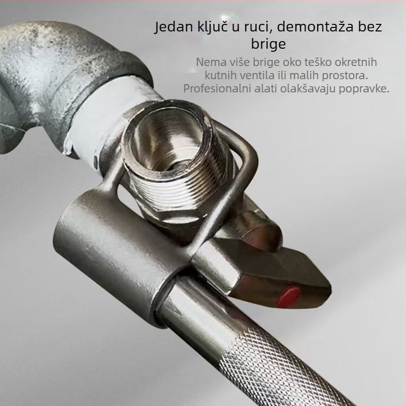 Nova kompaktna kutna ključa ventila za uske prostore – demontaža i montaža kupaonskog ventila – univerzalni ručni alat s četiri do šest točaka