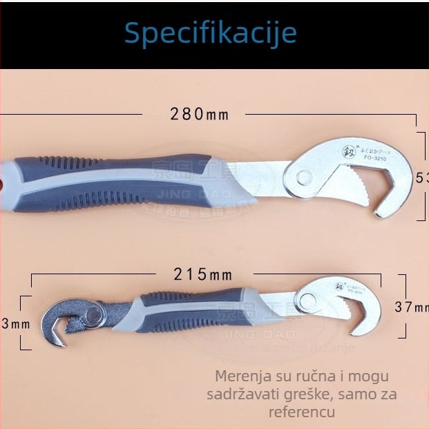 Podesivi ključ i multifunkcionalne kliješta za kupaonicu s velikim otvorom čeljusti