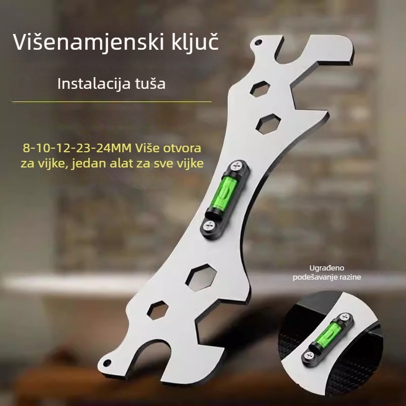 Premium montaža tuša: višenamjenski kupaonski ključ za miješanje i razinu tuša