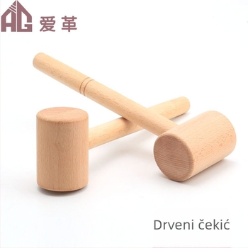 Čekić od bukova drveta za graviranje kože, DIY alat za obradu kože