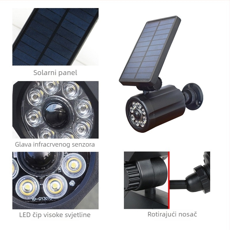 Nova solarna vanjska dvorišna viseća svjetiljka s dizajnom kamere i IR senzorom pokreta za kućnu upotrebu