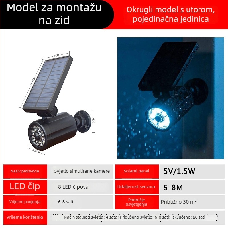 Nova solarna vanjska dvorišna viseća svjetiljka s dizajnom kamere i IR senzorom pokreta za kućnu upotrebu