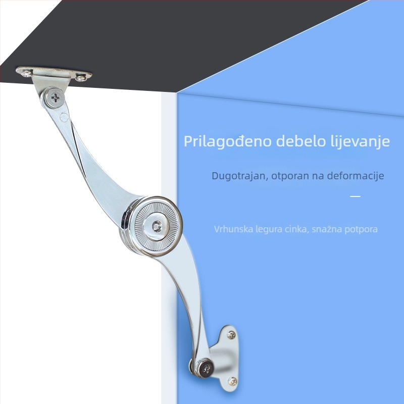 Su Kepu S-oblik ogradni štap od cinka zlitine za ormariće i garderobe, prilagodljivi zaustavljač