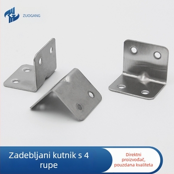 Left Steel L-oblik spoj za noge stola i stolice, od nehrđajućeg čelika, 1,5 mm debljine, model 383015