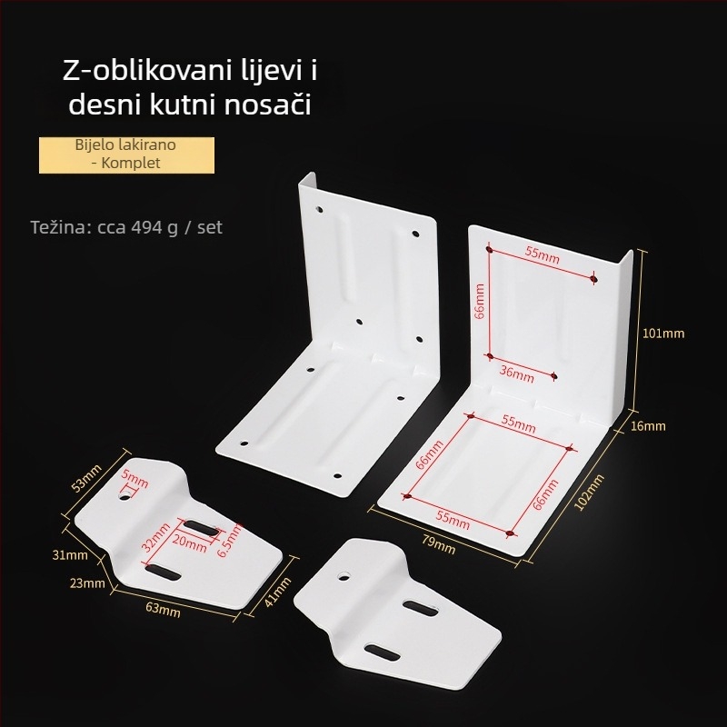 Skriveni nosač za zidni kupaonski ormarić, teške nosivosti