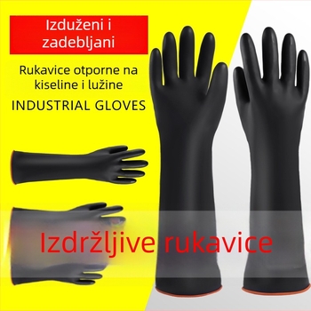 Rukavice otporne na kiseline i lužine, gumene vodootporne, industrijske protukorozivne lateks rukavice, debele radne rukavice, višestruka zaštita