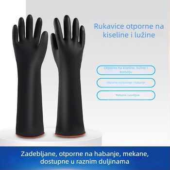 Rukavice otporne na kiseline i lužine, gumene vodootporne, industrijske protukorozivne lateks rukavice, debele radne rukavice, višestruka zaštita