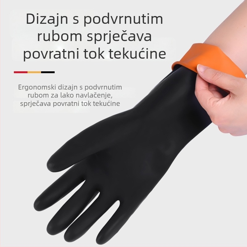 Rukavice otporne na kiseline i lužine, gumene vodootporne, industrijske protukorozivne lateks rukavice, debele radne rukavice, višestruka zaštita