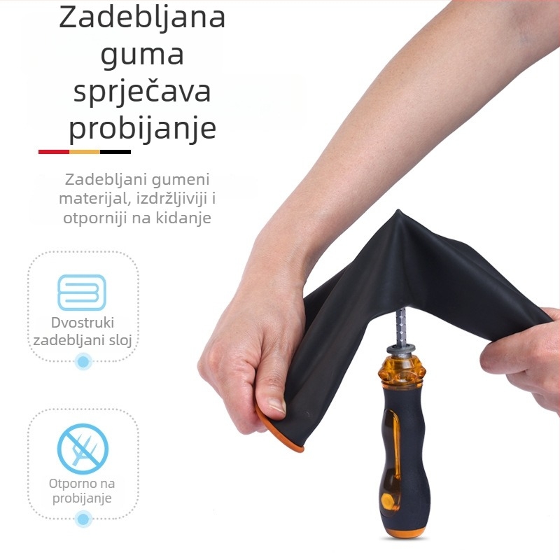 Rukavice otporne na kiseline i lužine, gumene vodootporne, industrijske protukorozivne lateks rukavice, debele radne rukavice, višestruka zaštita