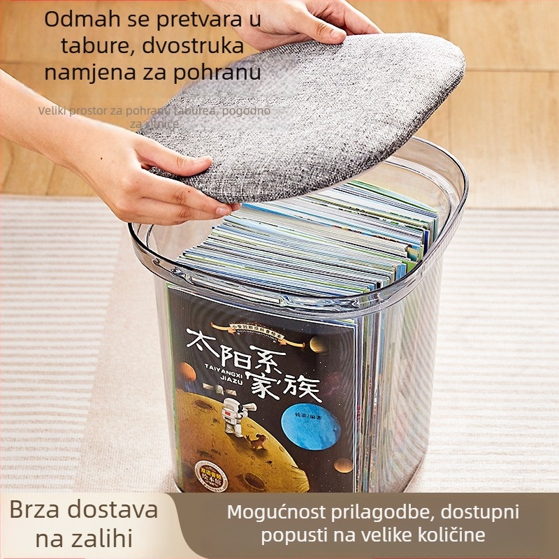 Prozirna plastična stolić za skladištenje, kućna upotreba, višenamjenski stolić za pohranu igračaka i cipela